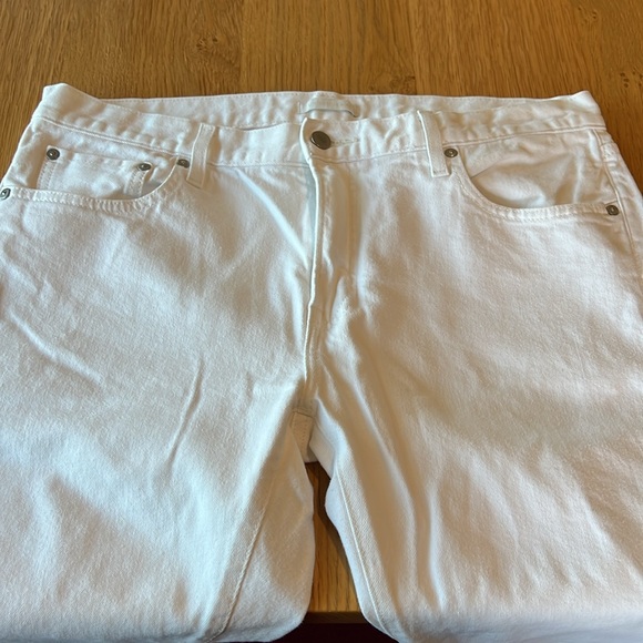 Uniqlo White Cotton Jeans - 36" Waist / 31" Inseam - Picture 10 of 12